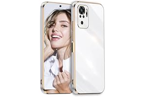 POUHYE Funda para Xiaomi Redmi Note 10 4G / Note 10S Carcasa Silicona, Protección Cámara Ultra Fina Galvanizado Suave TPU Bumper Resistente Antigolpes Móvil Case Redmi Note 10 4G / Note 10S Blanco