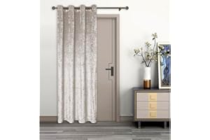 umlout Thermal Door Curtain Agra Natural Lined Crush Velvet Winter - Saves Energy, Prevents Draughts Reduces Heat Loss