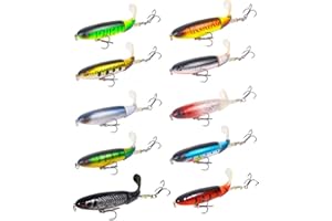 Nuguri Whopper Plopper Leurre Artificielle Appâts Pêche Poissons Leurre Truite Kit de Pêche au Leurre à Décélération Lente pour Truite, Brochet, Perche et Plus