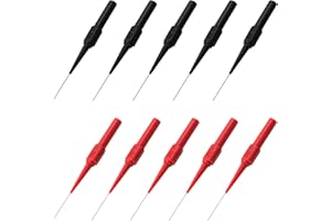 VILITI 10 Pieces Test Back Probe Pin,Multimeter Test Leads Power Back Probe Pin 0.7mm Wire Piercing Electrical Insulation Non-Destructive Stainless Steel Pin Multimeter Probes Car for Automotive Tester Kit