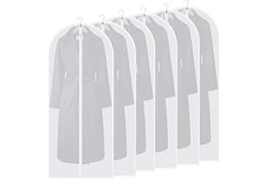 WEYYING 6 Stück kleidersack, Kleidersack Anzug Lang, Kleidersack Kleiderhüllen Lang, Mottenschutz Anzugsack, Staubdicht, zur Aufbewahrung von Anzügen, Mänteln, Jacken, Kleidern, Hose, 60x120cm