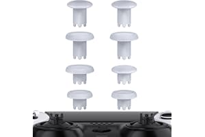 eXtremeRate Austauschbare Thumbsticks für ps5 Edge Controller, Ergonomische ThumbsGear Analogsticks Joysticks Kappen Aufsätze für ps5 Edge Sticks Modul-Weiß(KEIN Stick Basis)