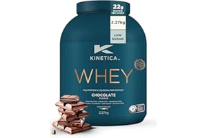 Kinetica Sports Whey Protein Powder - Chocolate, 2.27 Kg, 76 Servings | 23gm Protein, 5.5gm BCAA Amino Acid & 4.32gm Glutamine | Recovery Shake for Optimum Nutrition | WADA & Informed Sport Approved