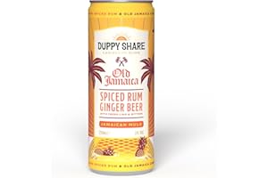 The Duppy Share Jamaican Mule | Spiced Rum Cocktail Can, 250ml, Pack of 12 (ABV 5%) | Cocktail Mix of Old Jamaica Ginger Beer, Bitters, Lime & Jamaican Rum | Cocktails Ready to Drink