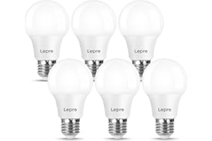 Lepro E27 Screw Bulbs 60W Equivalent, Warm White 2700K E27 LED Bulb, 8.5W 806lm Edison Screw ES LED Light Bulb, Energy Saving Light Bulbs for Lamp, Non-dimmable, Pack of 6