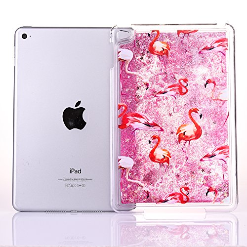 Felfy Liquid Flüssigkeit Hülle für iPad Mini 4,Glitzer Flüssig Wasser Hülle für iPad Mini 4,iPad Mini 4 Hard Hülle Luxe Kreativ Glitzer Herz Flamingos High Heels Shiny Glanz Sparkle Schwimmend Treibsand Muster Kristall klar Liquid Bling Hülle Crystal Clear Hard Case Transparent Kristall Bumper Handyhülle für iPad Mini 4 + 1x Silver Stylus + 1x Bling Dust Plug [Zufällige Farbe] - 4