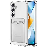 KZY İLETİŞİM Samsung Galaxy S24 Plus Kapak Kamera Korumalı Kartlıklı Darbe Emici &Ouml;zellikli Şeffaf Silikon Kılıf