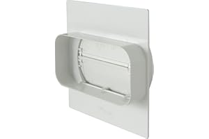 La Ventilazione PMV157B Placca per Passaggi a Muro da Tubo Rettangolare a Tondo con Valvola di Non Ritorno, 150x70 mm - 125 mm