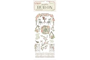 Stamperia - Rub-on for Scrapbooks, Albums, Card Making, and Bullet Journals, Easily Transfer Images onto Paper and Other Surfaces, Perfect for Crafts and Gifting (House of Roses, Elements)