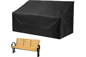 Luckxing Covers for Benches, 3-Seater Garden Bench Protective Cover, Garden Bench Cover, Waterproof, Windproof, UV-Resistant, 210D Oxford Fabric Cover, Furniture Protective Cover for Garden Sofa