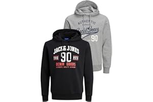 JACK & JONES Bluza z kapturem Mężczyźni Jjethan Sweat Hood 2pk Mp Noos