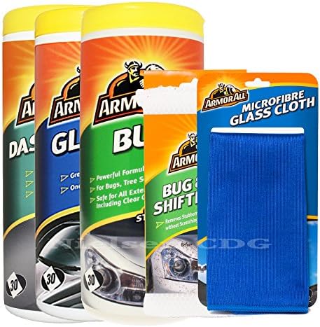 ArmorAll Dashboard Wipes Gloss, Glass Wipes, Bug Wipes, Bug &amp; Tar Shifter, MF Glass Cloth - PRO51