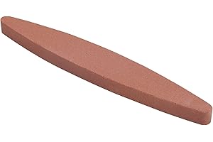 IHIGOGOFA Piedra de Afilar Grano 180, Piedra Afilar Ovalada 23 cm, Afilador de Cuchillos para herramientas de jardín Cuchillos de cocina Cinceles Hachas (Rojo)