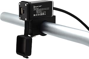 Cliff Top Caricabatterie USB per moto da 36 W PD USB-C e QC 3.0 in alluminio con interruttore di alimentazione magnetico per manubri da 7/8 '', 1 '', 1 1/4 "