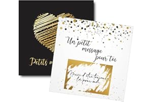 BAMMI 52 Cartes à Gratter Personnalisables Noir & Doré + 52 Stickers - Mots doux à personnaliser, Messages d’Amour - Cadeau Original Couple, Famille, Amis, Anniversaire, Noël, Saint-Valentin
