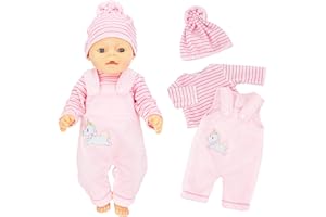 SCBOY Ubranka dla lalek 35-43 cm akcesoria dla lalek (lalki nie są dołączone) z kapeluszem spodnie z długim rękawem Najlepszy prezent dla dzieci