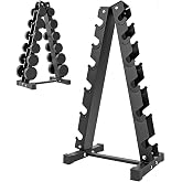 EIGFOH Dumbbell Stand, 3 Levels/6 Levels/10 Levels Dumbbell Storage Rack Load 300 kg, Black