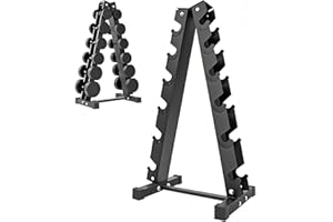 EIGFOH Soporte para Mancuernas,Estante para Mancuernasde 3 Niveles/6 Niveles/10 Niveles Soporte de Almacenamiento para Mancuernas Carga 300 kg,Negro