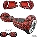 Price comparison product image SILISKINZ® 360 Degree Hoverboard Silicone Jelly Case Cover - For 6.5" Swegway 2 Wheel Smart Scooter (SKULL - RED)