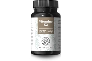 NATURE LOVE® Vitamine K2 MK7-365 comprimés - 100µg par comprimé - ménaquinone MK-7 à teneur all-trans > 99,7% - hautement dosé, végane, contrôlé en laboratoire et produit en Allemagne