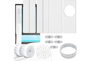 LINGKY Fensterabdichtung Platte für Mobile klimageräte, Einstellbare Fenster Kit Platte für Abluftschlauch mit Durchmesser 13/15cm, für vertikal/horizontal Schiebefenster (15CM Schlauch | 43-152cm)