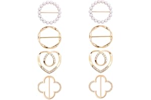 ZESNXJ 8 Stück Elegante Broschen & Anstecknadeln Für Damen, Vintage Brosche Damen Set in Gold-Optik, Stilvolle Broschen Für Kleidung, Jacken, Vielseitige Brosche Gold Für Hochzeit & Alltag