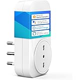 Meross Presa Smart Italiana, Presa Intelligente WiFi (Type L), Spina WiFi, Compatibile con Apple HomeKit Siri, Alexa, Google 