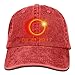 Produktbild Men and Women Total Solar Eclipse Vintage Jeans Baseball Cap Red