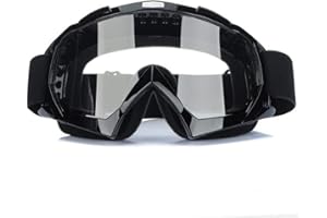 DMZK Lunettes Clair Moto Cross Goggle, Cross Goggle Anti-UV Brouillard Noir CE