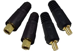 RIVERWELD Cavo di saldatura TIG Connettore da pannello Spina DKJ35-50 e EDKL35-50 300Amp Raccordo rapido 4 pezzi