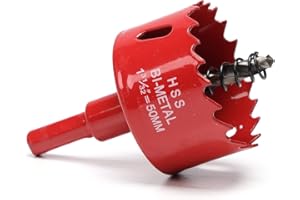 HOME COMPOSER 50mm Hole Saw for Wood, HSS Bi-Metal Hole Cutter for Pipe Vent, Separate Drill Bit with Hex Shank, ideal for Cutting Plasterboard, Timber, Perspex and Plastic