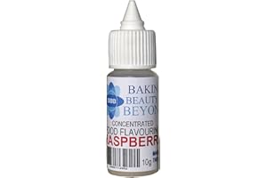 Baking Beauty and Beyond Concentrated Food Flavouring Oil - Dozen of Professional Quality Food Grade Flavouring Oil for Candy Making, Baking, Cooking, Lip Balm and Lip Gloss - Raspberry (10ml)