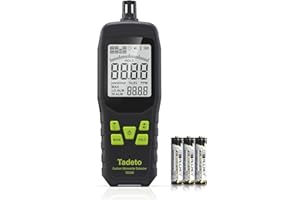 Detector de Monóxido de Carbono, Detector de CO Portátil Tadeto con Alarmas Acústicas y Visuales, Sensor Profesional CO Warner para Uso Interior, Exterior e Industrial (Pilas Incluidas x 3)