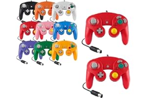 FAIRY TAIL & GLITZER FEE Controller Für Game Cube Weiß und Switch kabelgebunden Gamepad Joypad (Rot) [Video Game]