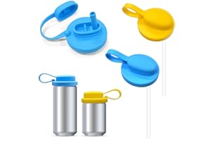 MONGTSAMZ 2 Piezas Tapa Latas Refresco, Reutilizables Tapas para Latas con Pajita, Tapas de Silicona para Latas, Cierre para Lata de Bebidas para Cerveza, Limonada, Zumo, Soda, Cola(2 Colores)