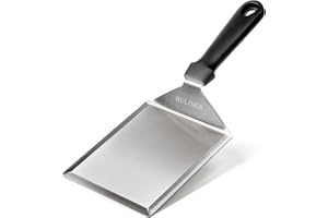 HULISEN Stainless Steel Griddle Spatula, 5" Wide Burger Spatula - Heavy Duty Hamburger Turner for Grilling Barbecue Flat Top Grill, 12 Inch Long, Dishwasher Safe