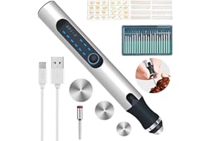 ZEBBYEE Incisione Penna, Elettrica Incisioni Penna Portatile USB Ricaricabile Senza Fili Strumenti per Incisione per DIY gioielli in metallo vetro legno Leather Plastica Incidere