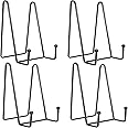 BOMEKS Plate Stands for Display, 4 Pack Picture Frame Stand Holder Easel Artistic Work Display Stand for Decorative Display Easels Picture Frame Stand Plate Rack(6in Black)