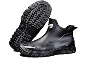 FREECOZYER Mens Wellington Waterproof Rain Boots Outdoor Garden Short Ankle Wellies Chelsea Booties Rain Shoes for Adults