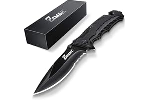 ZIMAIC Taschenmesser 3-in-1 Klappmesser Set - Extra scharfes Einhandmesser mit hochwertiger Titaniumklinge - Outdoor Messer I Rettungsmesser