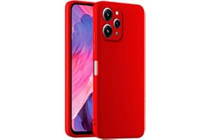 HULLIN Funda de Silicona Colorida para Teléfono, Adecuada para Redmi 12 (4G) / Redmi 12 5G (6.79") - Rojo Chino