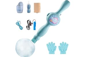 GENÉRICO Máquina De Burbujas Elástica para Niños, Máquina De Burbujas De Humo Elástica, De Humo con Botella Y Guantes, Generador De Humo Automático con Iluminación, Soplador Eléctrico Portátil para Fies