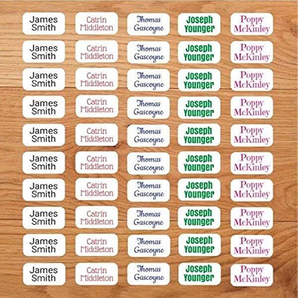 Personalised Stick On Clothing Name Labels NO Iron NO SEW (30 ...