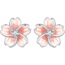 Asymmetrische Ohrstecker Mit Rosa Schleife & Klarem Herz – Unpassender Ohrring, Hypoallergen | Für Frauen & Mädchen