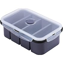 webake Soepbewaarcontainer met deksel siliconen soepvriezerlade 1/2 kop voedselcontainers voor invriezen extra grote ijsblokjesvorm voor soep, boter, 1 pak