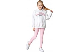 PATPAT Tuta Bambina - Felpe Ragazza + Pantaloni Tuta Bambina | Pantaloni Bambina, Abbigliamento Bambina, Tute da Ginnastica Bambini e Ragazzi, Completo di Leggings da Ragazza 5-14 anni 110-164 cm