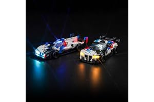 BRICKBLING Zestaw świateł LED do Lego Speed Champions i bmw M4 GT3 i M Hybrid V8 samochodów wyścigowych, zestaw oświetlenia dekoracyjnego do Lego 76922