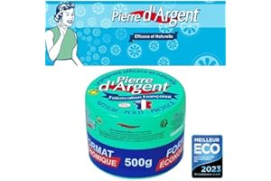 Liseré Vert Nouvelle formule Pierre d'Argent format économique 500g éponge incluse, nettoyant ménager certifié ECOCERT fabriqué en France