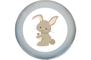 ‎TRAUM KIND Möbelgriff Hase grau hellgrau Holz Kinder Kinderzimmer 1 Stück Waldtiere