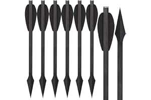 WANVZMR 6.3" Pistol Crossbow Bolts,Mini Carbon Bolts Crossbow Arrows with Broadhead Tips Hunting Arrows for 50-80lbs Crossbow Archery Pistol Hunting Shooting Target Practice